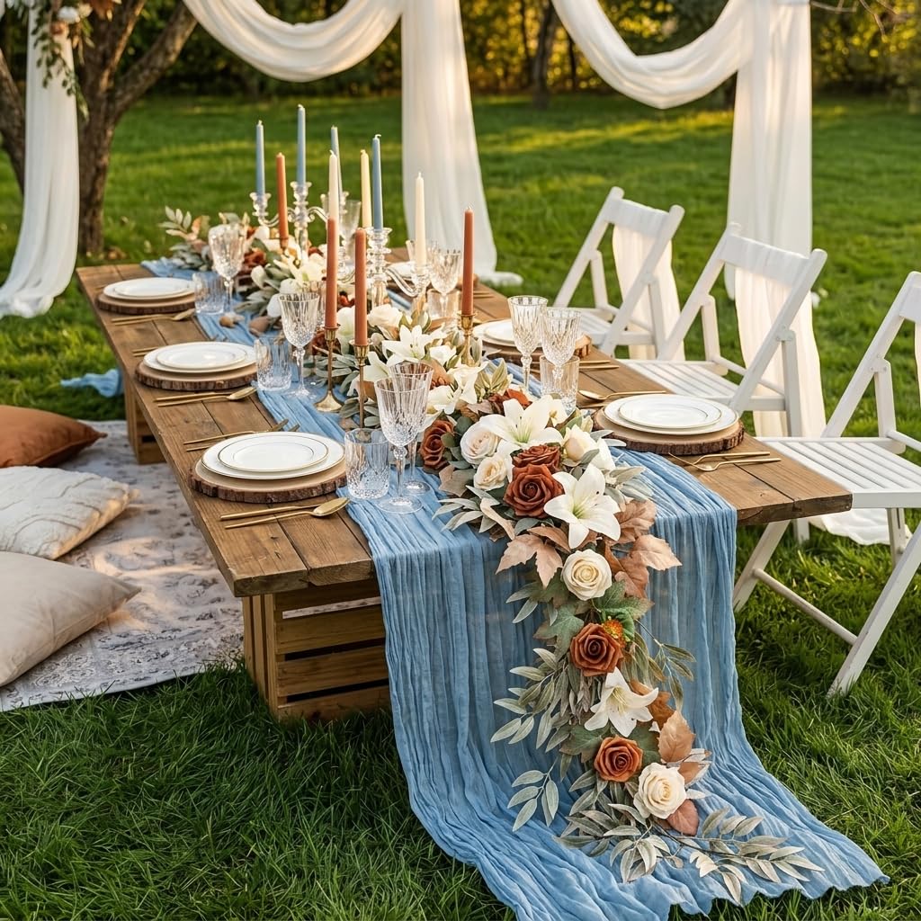 Set of 10 Table Runner Gauze C - đánh giá và giá Christmas Table Runner