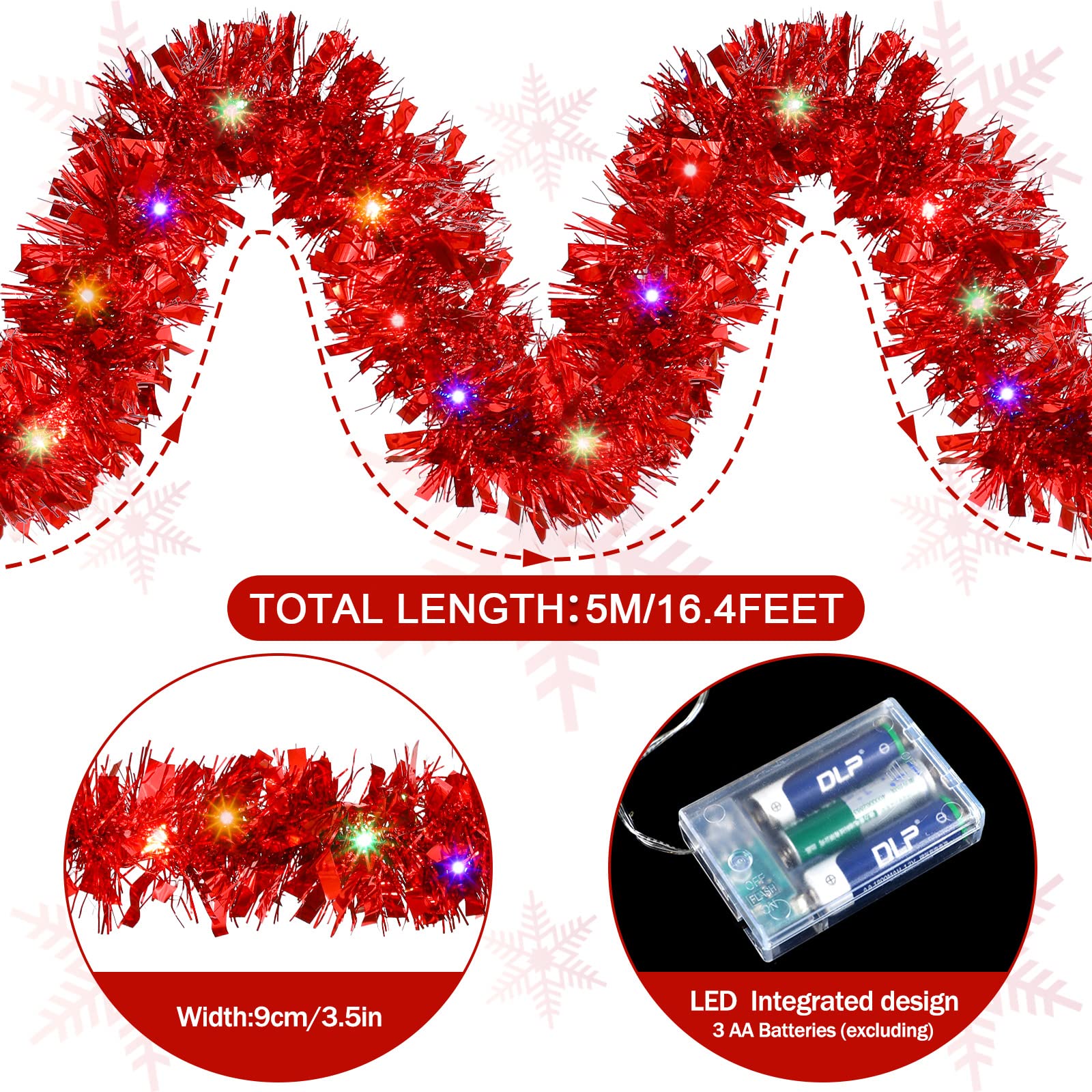 1/3pcs 5M Christmas Tinsel Gar - đánh giá và giá Tinsel Garland Decoration