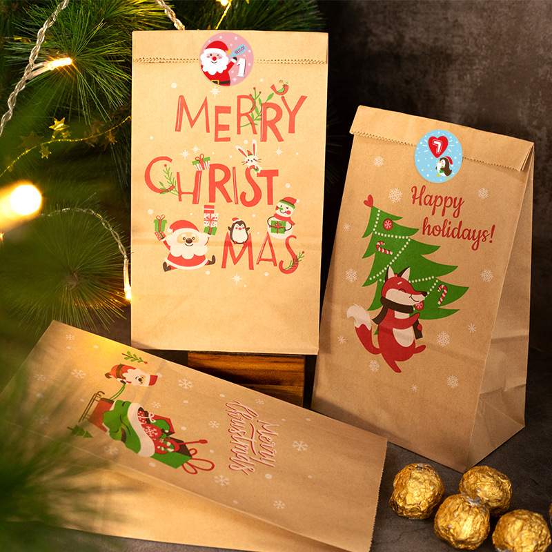 Christmas Gift Bags Kraft Pape - đánh giá và giá Advent Calendar Gift