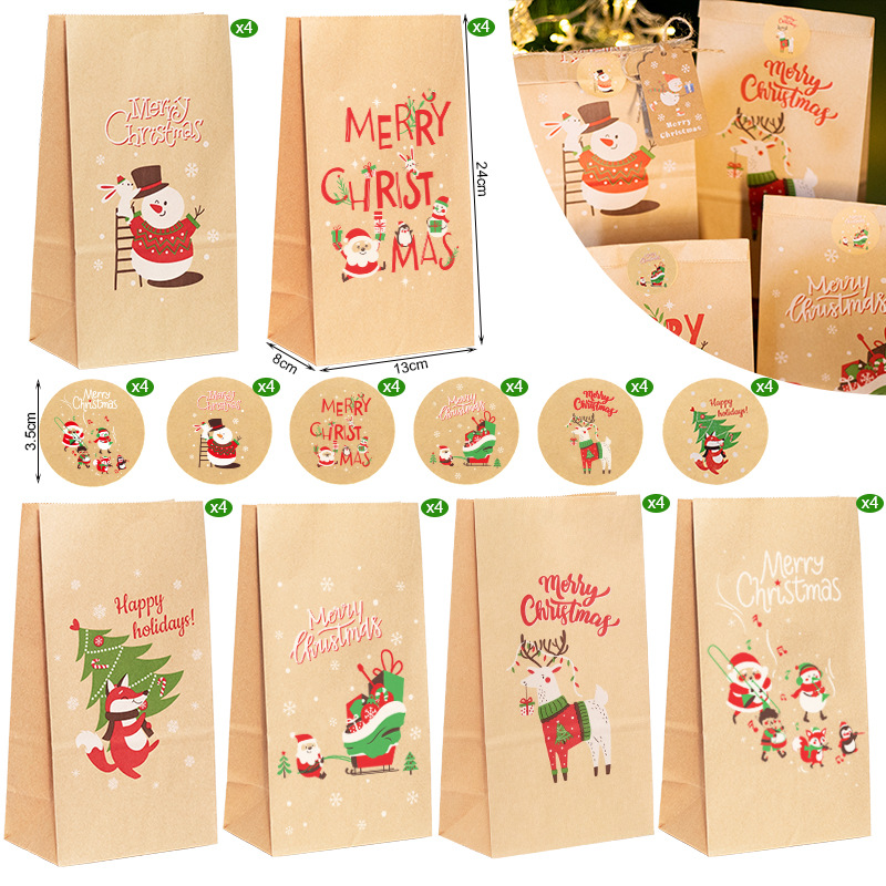 Christmas Gift Bags Kraft Pape - đánh giá và giá Advent Calendar Gift